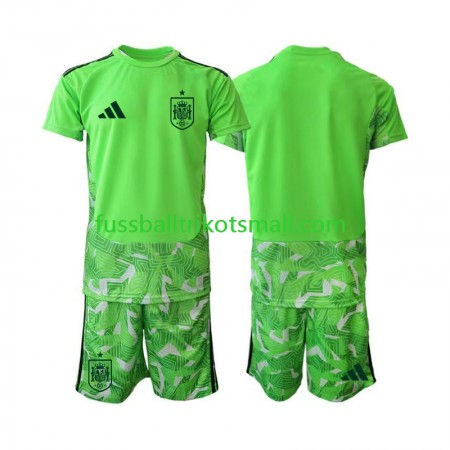 Fußballtrikots Spanien 6th World Cup Torwart Kinder Grün 2026 Kurzarm
